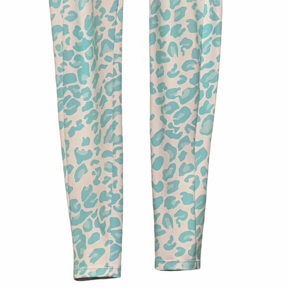 B Fit by Beach‎ Bunny Leopard Blue Leggings 6 Athleisure Sporty SPF 50+ - Picture 4 of 9